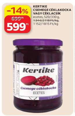 KERTIKE CSEMEGE CÉKLAKOCKA VAGY CÉKLACSÍK