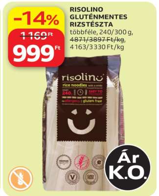 Risolino gluténmentes rizstészta
