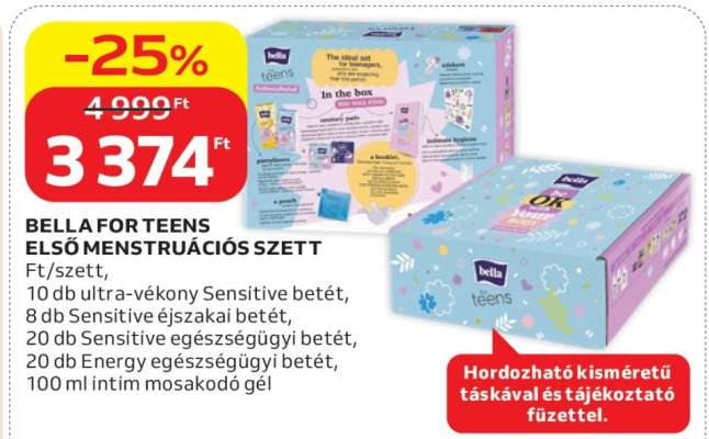 BELLA FOR TEENS ELSŐ MENSTRUÁCIÓS SZETT