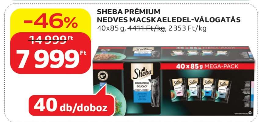 SHEBA PRÉMIUM NEDVES MACSKAELEDEL-VÁLOGATÁS