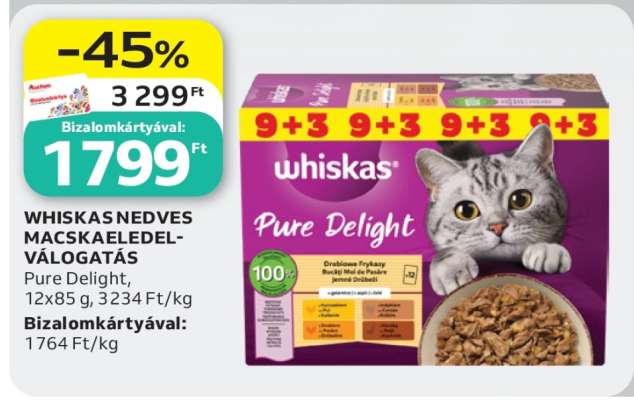 WHISKAS NEDVES MACSKAELEDEL-VÁLOGATÁS