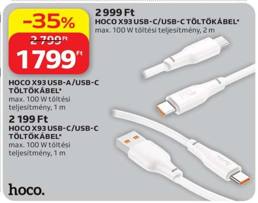HOCO X93 USB-C/USB-C TÖLTŐKÁBEL