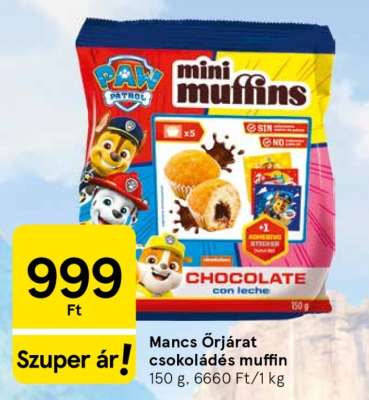Mancs Őrjárat csokoládés muffin