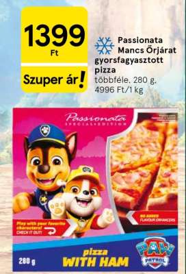 Passionata Mancs Őrjárat gyorsfagyasztott pizza