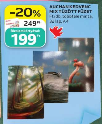 AUCHAN KEDVENC MIX TŰZÖTT FÜZET