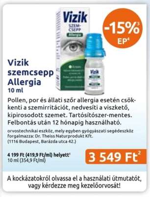 Vizik szemcsepp Allergia