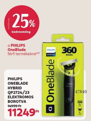 PHILIPS ONEBLADE HYBRID QP2724/23 ELEKTROMOS BOROTVA