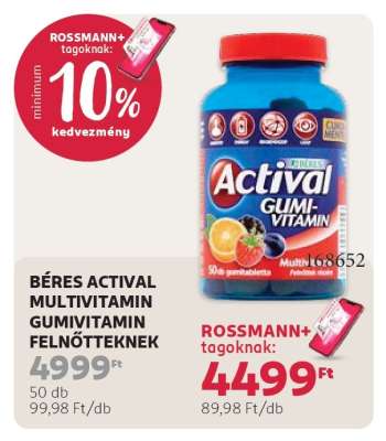 BÉRES ACTIVAL MULTIVITAMIN GUMIVITAMIN FELNŐTTEKNEK