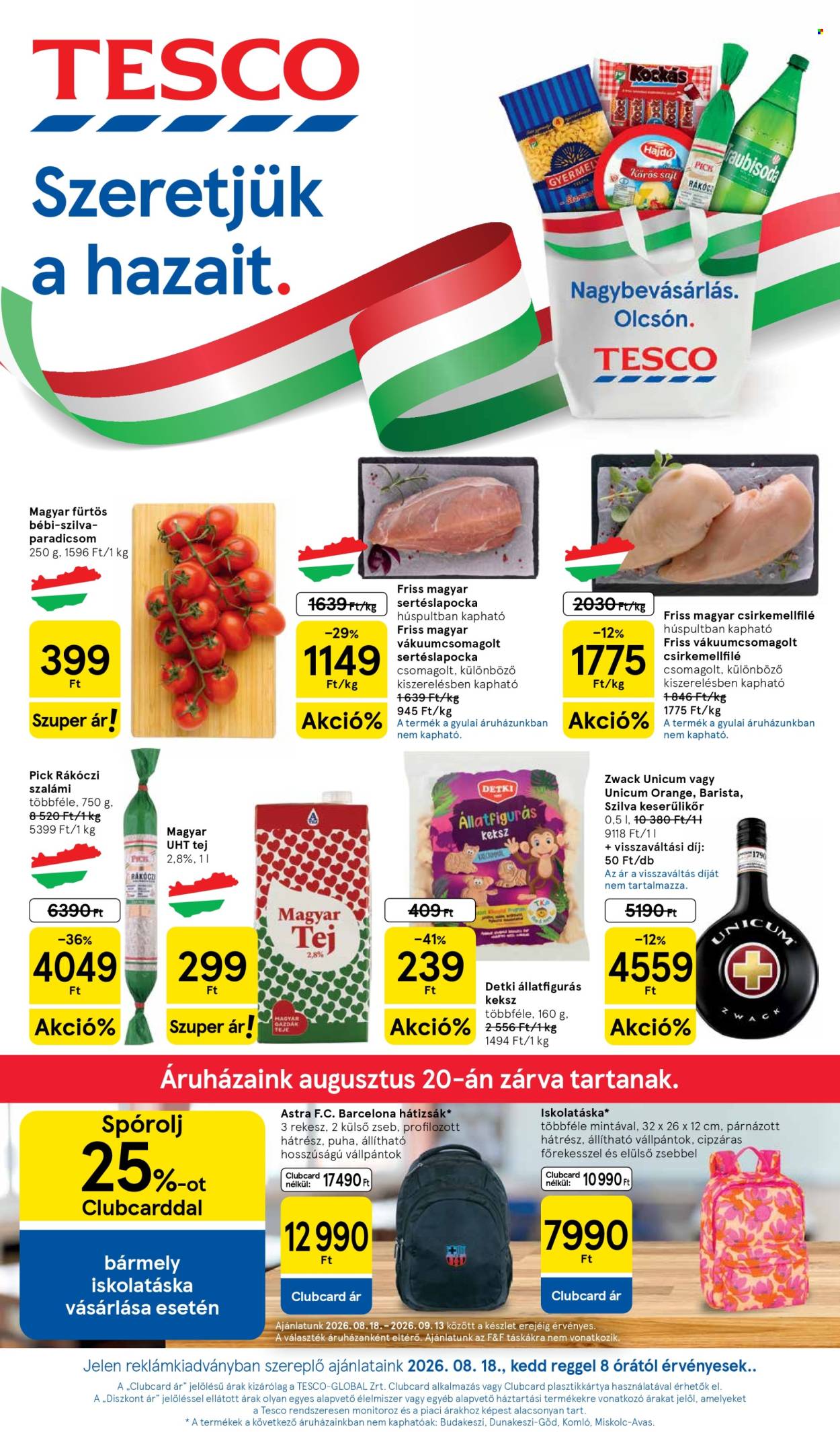 TESCO akciós újságok - 2026.08.18 - 2026.08.26. Oldal 1