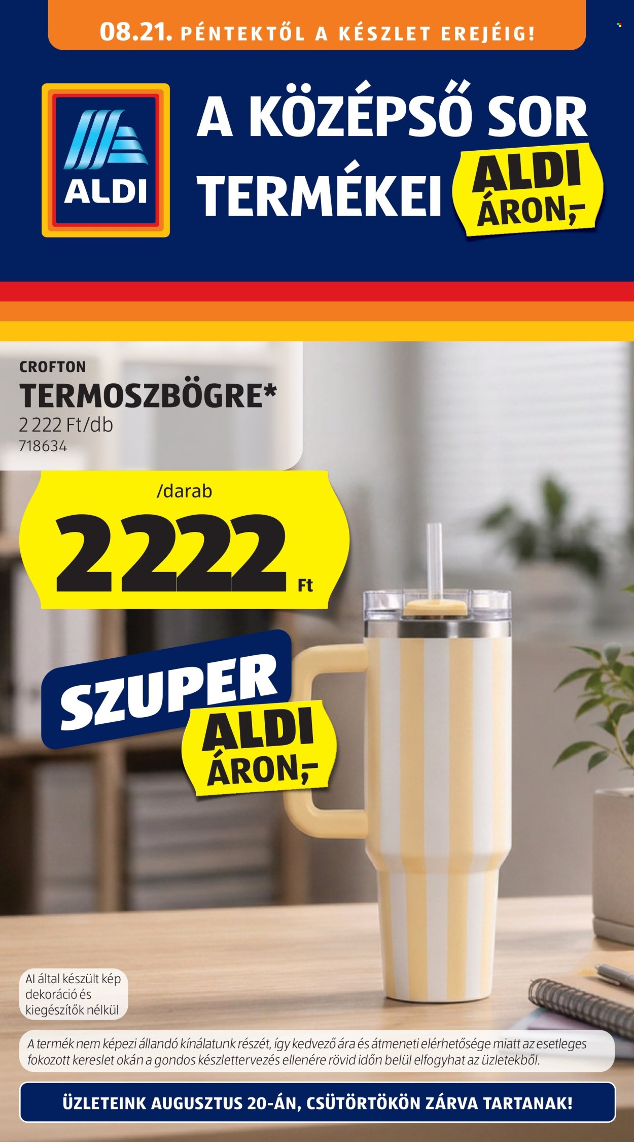 Aldi akciós újságok - 2026.08.21 - 2026.08.26. Oldal 1