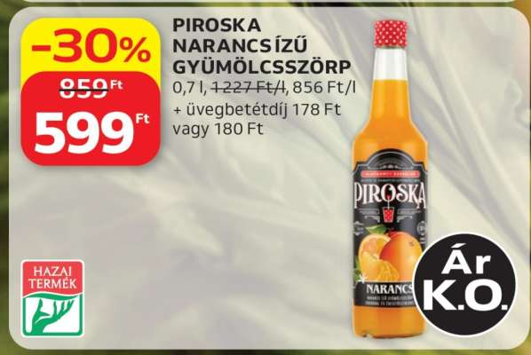 PIROSKA NARANCS ÍZŰ GYÜMÖLCSSZÖRP