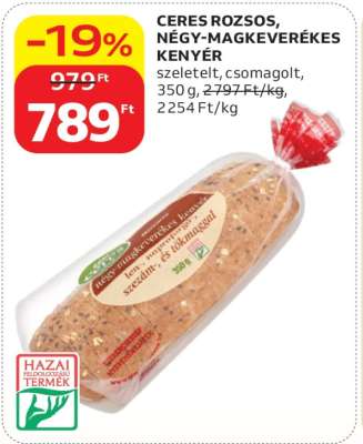 CERES ROZSOS NÉGY-MAGKEVERÉKES KENYÉR