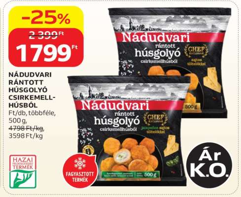 Nádudvari rántott húsgolyó csirkemell-húsból
