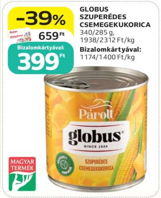 GLOBUS SZUPERÉDES CSEMEGEKUKORICA