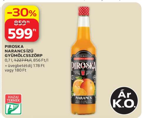PIROSKA NARANCS ÍZŰ GYÜMÖLCSSZÖRP