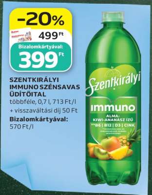 SZENTKIRÁLYI IMMUNO SZÉNSAVAS ÜDÍTŐITAL