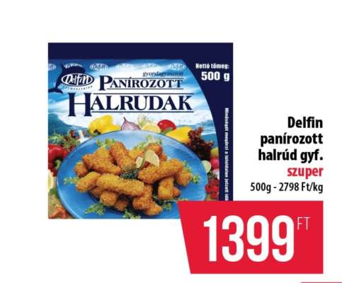 Delfin panírozott halrúd gyf.