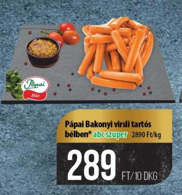 Pápai Bakonyi virsli tartós bélben