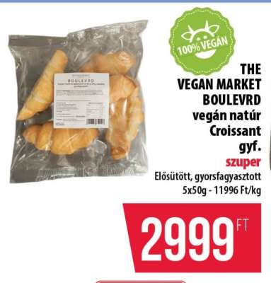 THE VEGAN MARKET BOULEVRD vegán natúr Croissant gyf.