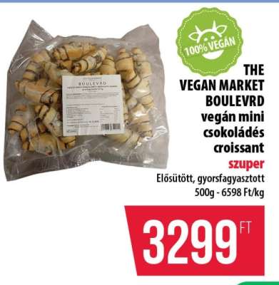 THE VEGAN MARKET BOULEVRD vegán mini csokoládés croissant