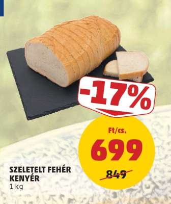 Szeletelt fehér kenyér
