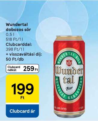 Wundertal dobozos sör