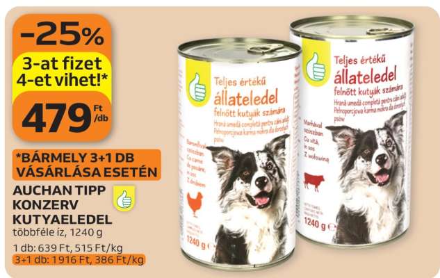 AUCHAN TIPP KONZERV KUTYAELEDEL