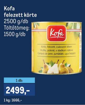 Kofa felezett körte