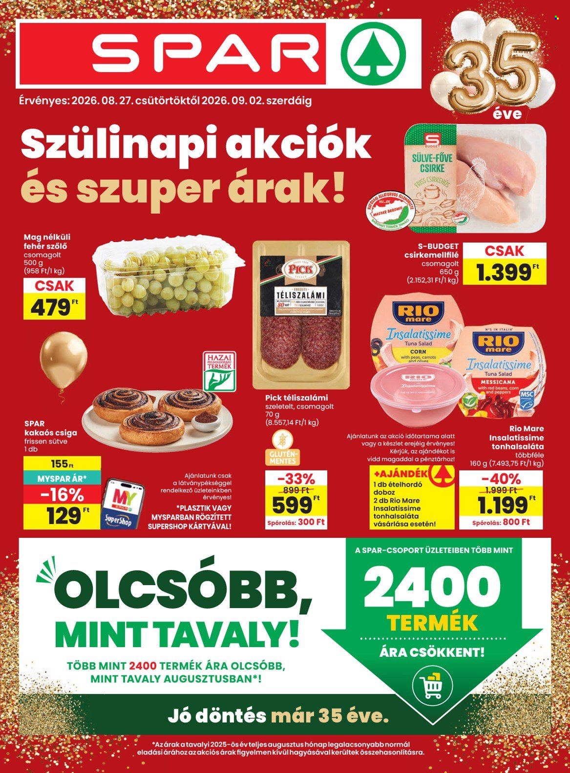 SPAR akciós újságok - 2026.08.27 - 2026.09.02. Oldal 1