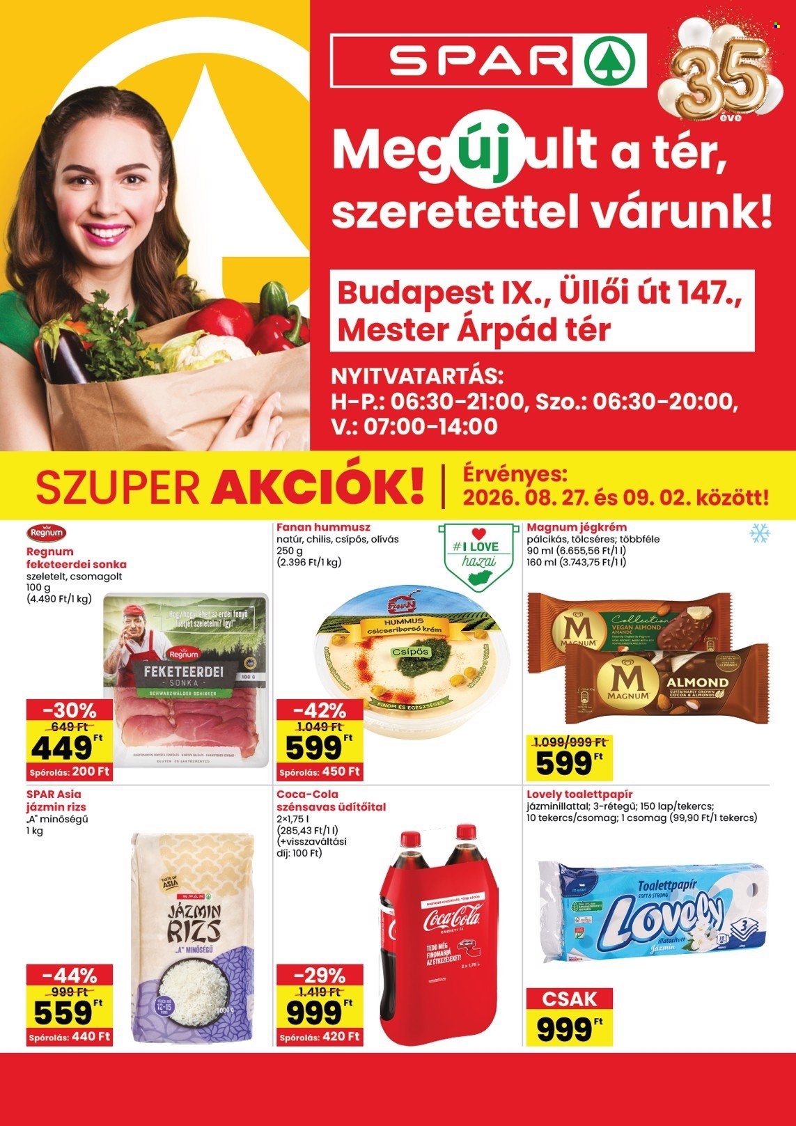 SPAR Szupermarket akciós újságok - 2026.08.27 - 2026.09.02. Oldal 1