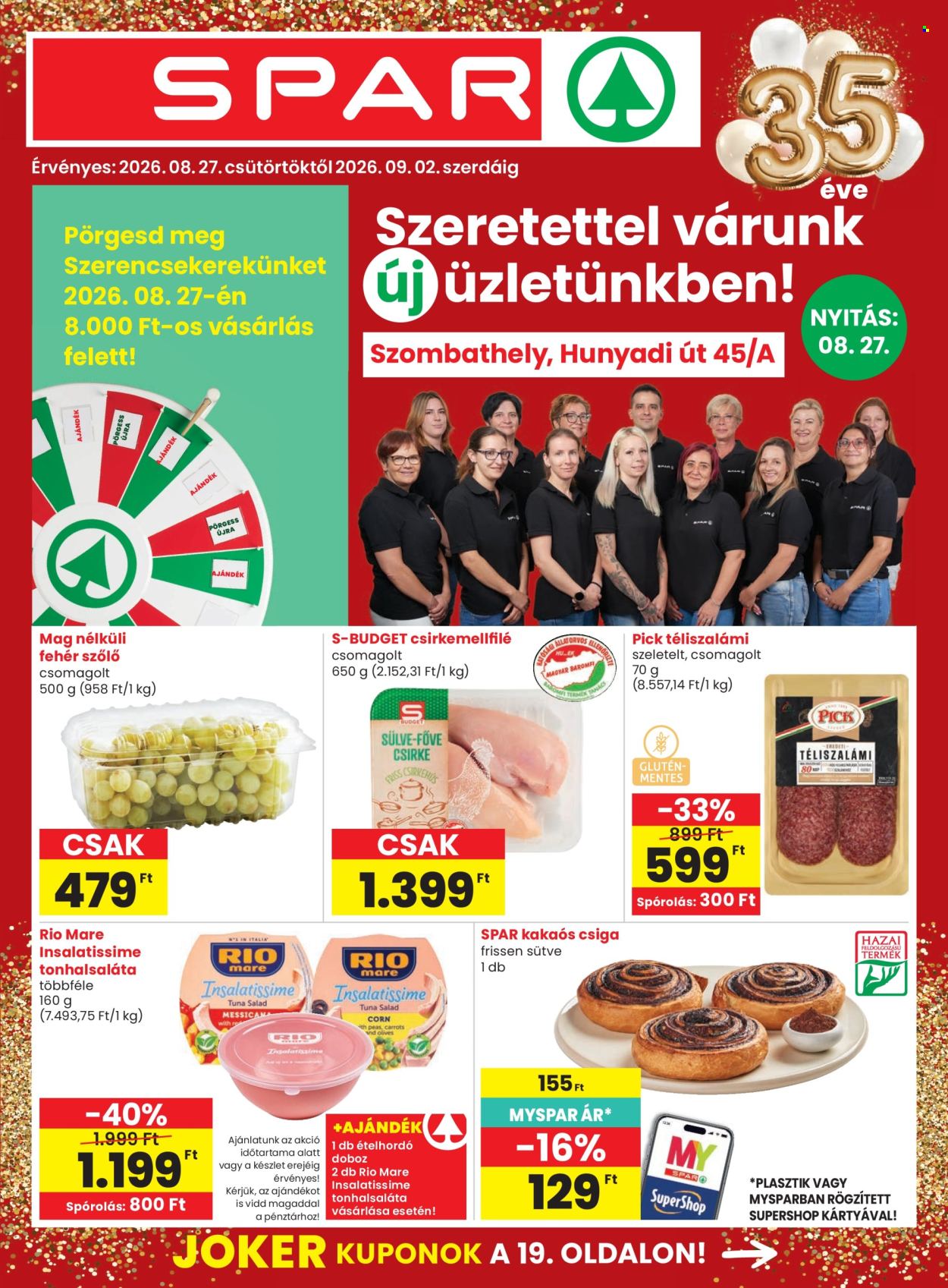 SPAR akciós újságok - 2026.08.27 - 2026.09.02. Oldal 1