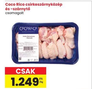 Coco Rico csirkeszárnyközép és -szárnytő