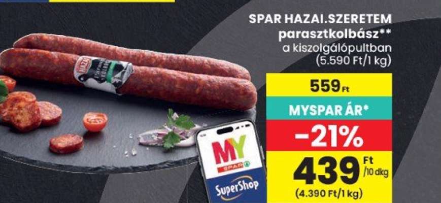 SPAR HAZAI.SZERETEM parasztkolbász