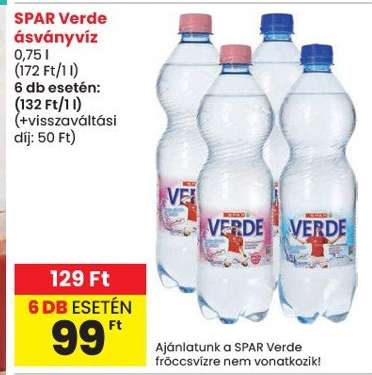 SPAR Verde ásványvíz