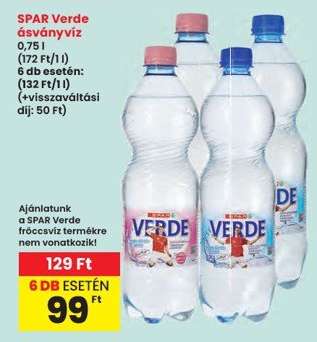 SPAR Verde ásványvíz