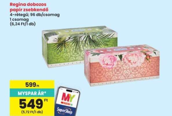 REGINA DOBOZOS PAPÍR ZSEBKENDŐ