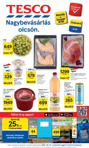 Újság TESCO - 2026.08.27 - 2026.09.02.