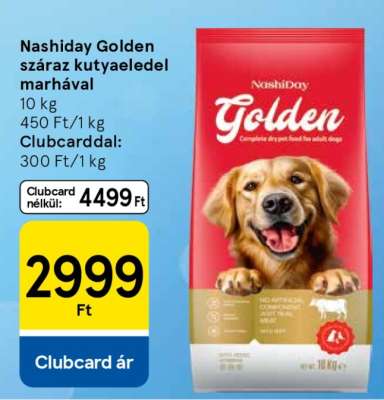 Nashiday Golden száraz kutyaeledel marhával