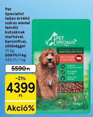 Pet Specialist teljes értékű száraz eledel felnőtt kutyáknak