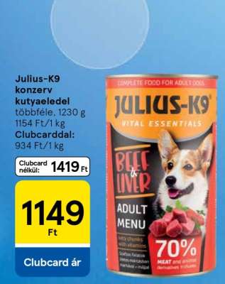 JULIUS-K9 KONZERV KUTYAELEDEL