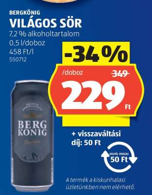 Bergkönig Világos Sör