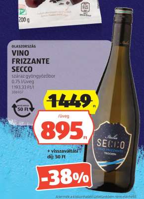 VINO FRIZZANTE SECCO