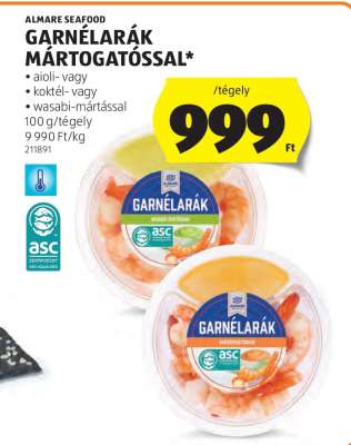 ALMARE SEAFOOD Garnélarák mártogatóssal