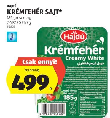 Hajdú Krémfehér Sajt