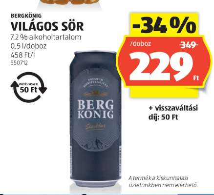 Bergkönig Világos Sör