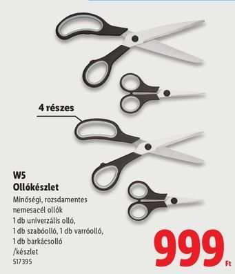 W5 Ollókészlet