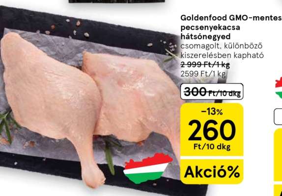 Goldenfood GMO-mentes pecsenyekacsa hátsónegyed