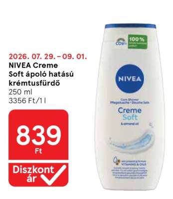 NIVEA Creme Soft ápoló hatású krémtusfürdő