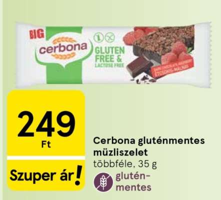 CERBONA Gluténmentes müzliszelet*