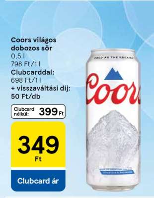 Coors világos dobozos sör